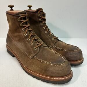 GUC Frye Dakota Mid Lace Brown Suede Moc Toe Work Boots Soft Toe Men's 13 D